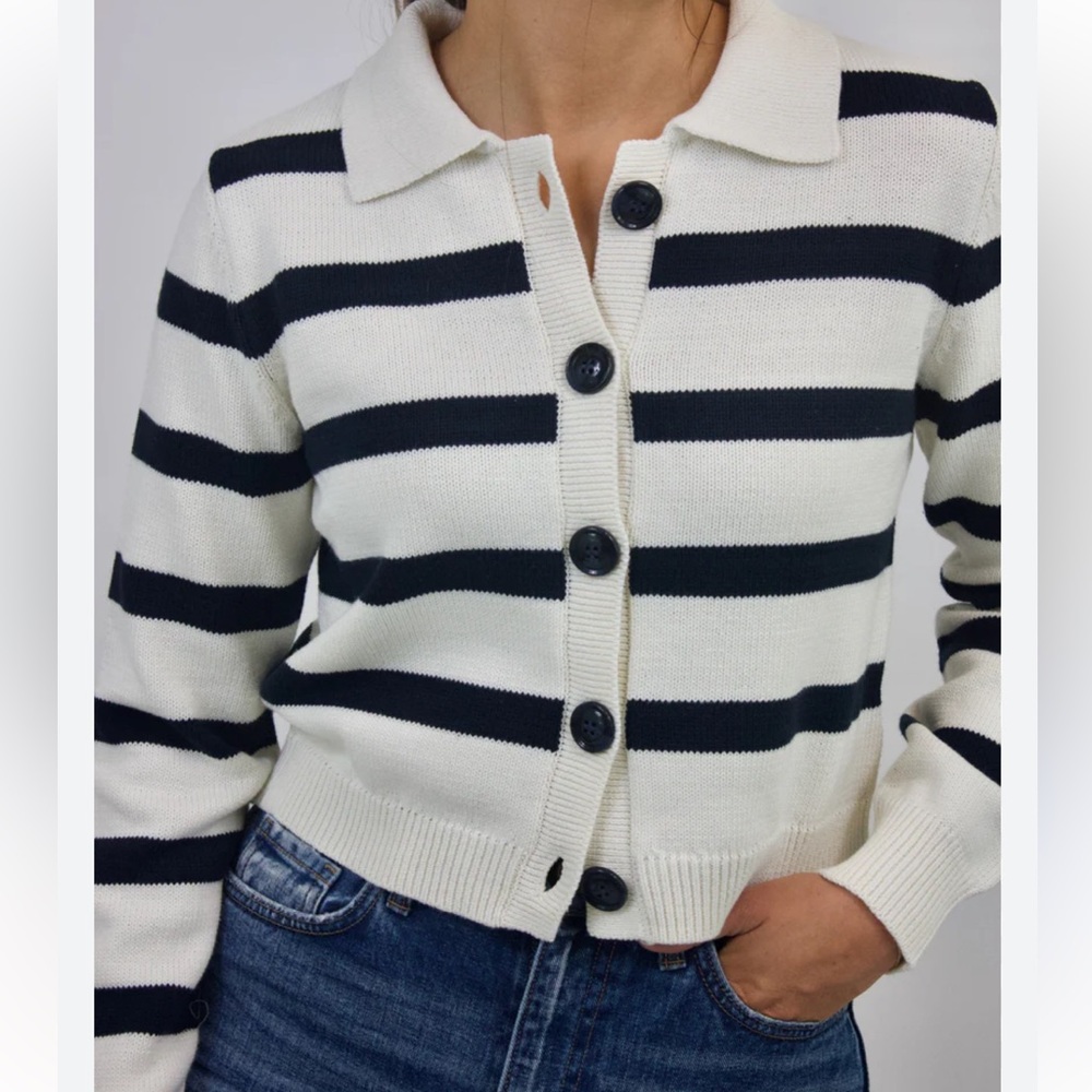 Boutique Striped Cardigan Sweater